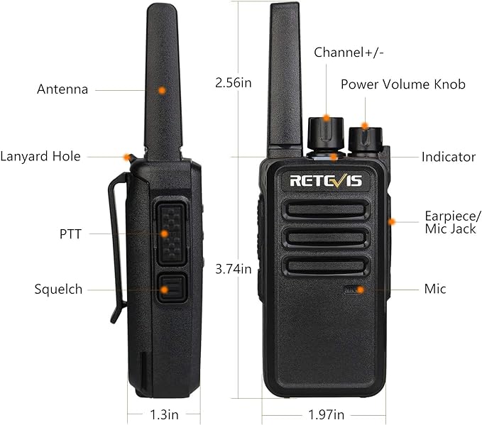 Walkie Talkies with Earpiece,2 Way Radios Long Range, Heavy Duty Walkie Talkies