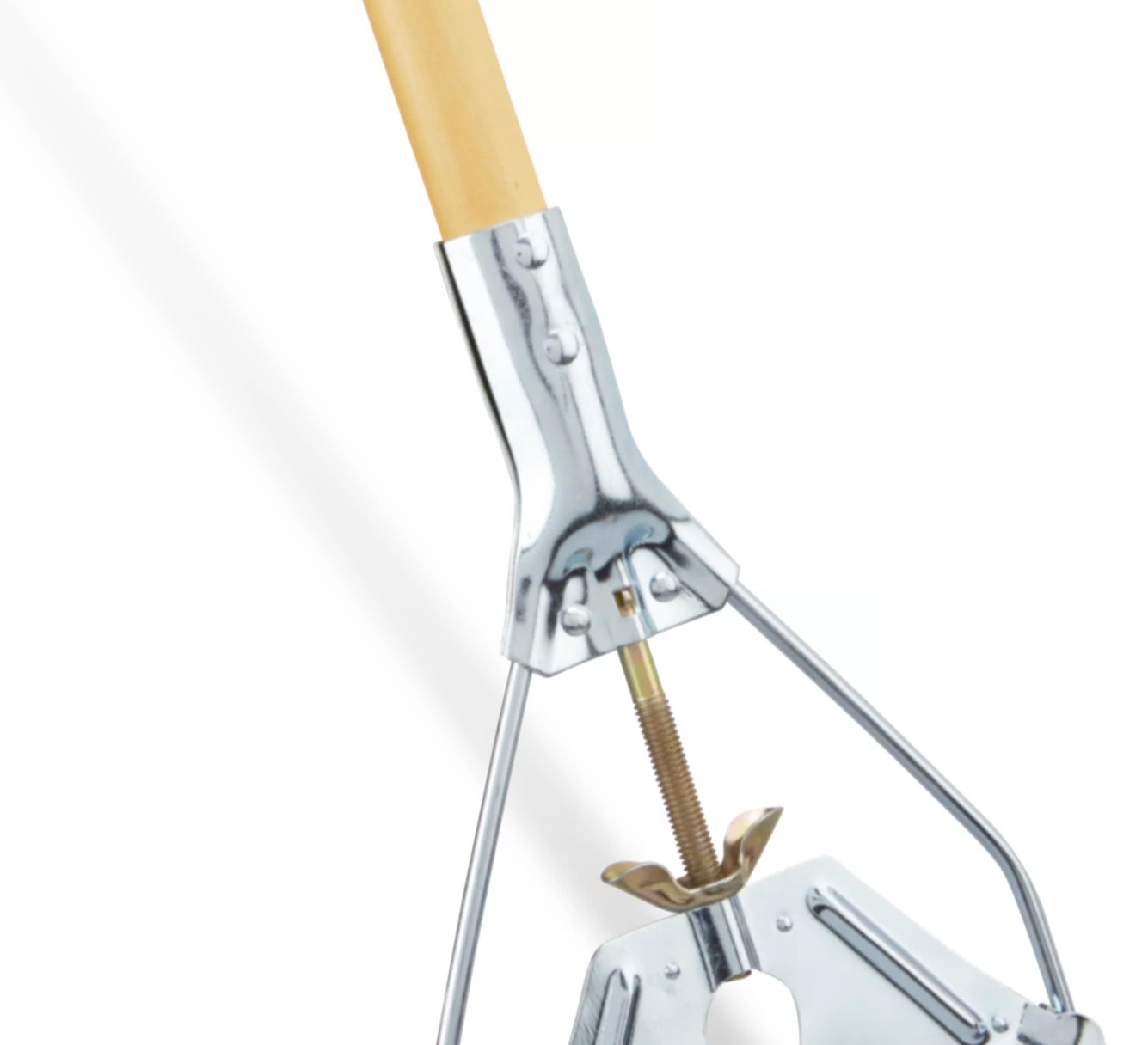 Mango de trapeador de madera con barra oscilante de liberación rápida - 60"