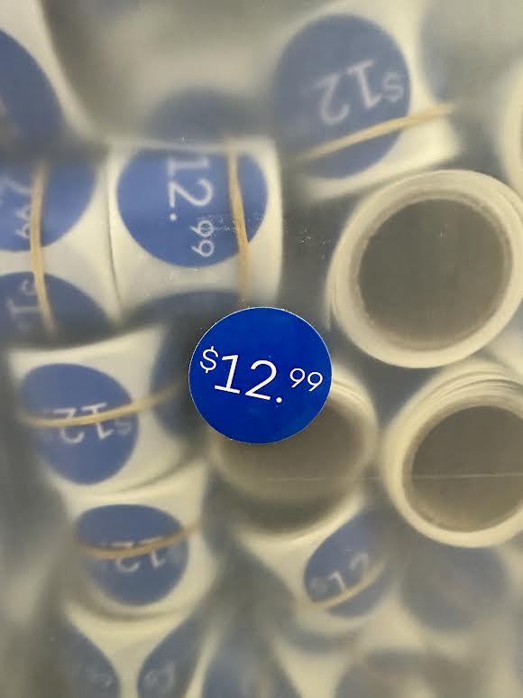Pegatinas de precio azul
