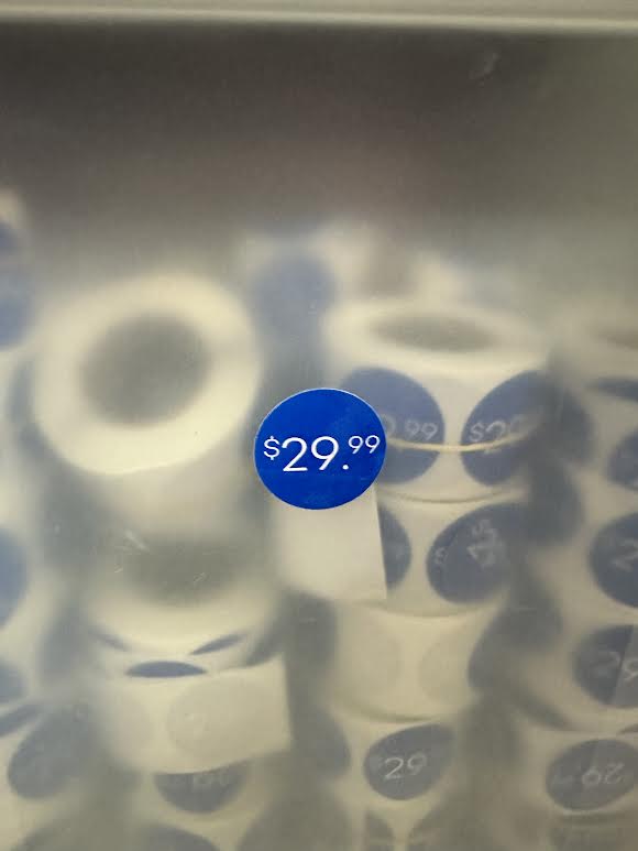 Pegatinas de precio azul