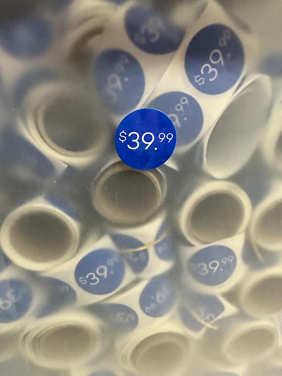 Pegatinas de precio azul