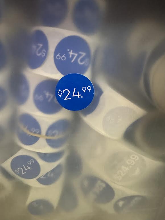 Pegatinas de precio azul