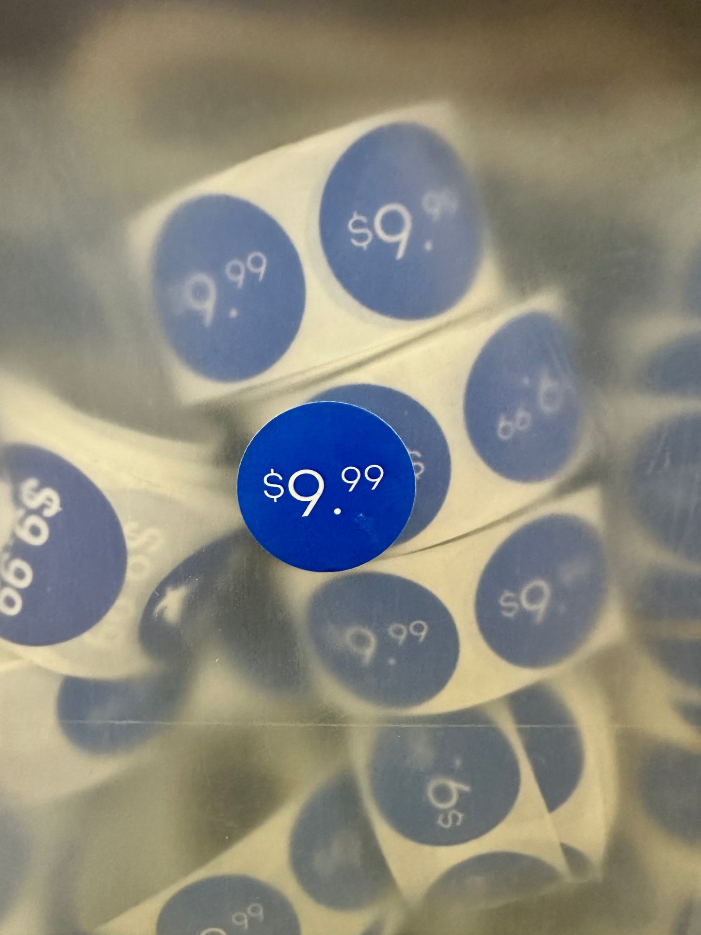 Pegatinas de precio azul