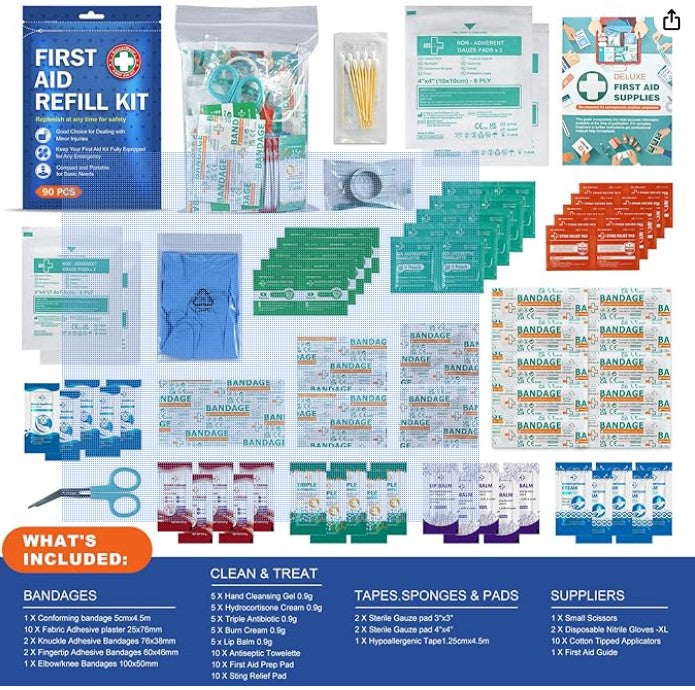 ** FIRST AID REFILL KIT **90 Pieces First Aid Refill Kit