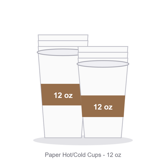 Paper Hot/Cold Cups - 12 oz (Case of 1,000)