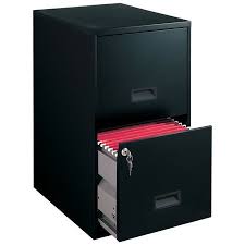Archivador vertical de 2 cajones para uso liviano, con cerradura, tamaño carta, negro, 18"