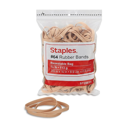 Bandas de goma económicas, n.º 64, bolsa de 1/4 lb, paquete de 95 (28611-CC) 