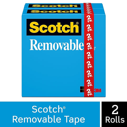 Cinta invisible removible Scotch®, 3/4" x 36 yardas